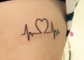 Heart Beat Tattoo on Ribs
