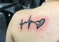 Heart Beat Tattoo on Shoulder