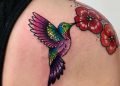 Hummingbird Tattoo Design on Shoulder