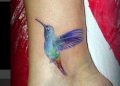 Hummingbird Tattoo For Girl on Ankle