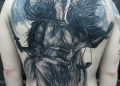 Lady Justice Tattoo Design on Full Back For Men