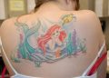 Little Mermaid Tattoo Painting on Back For Girl