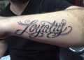 Loyalty Tattoo Writing Design on Hand