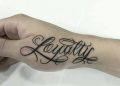 Loyalty Tattoo Writing on Hand