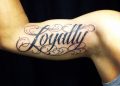 Loyalty Tattoo Writing on Upper Hand