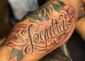 Loyalty Tattoo Writing with Rose