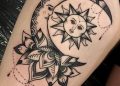 Mandala Moon and Sun Tattoo Design