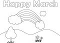 March Coloring Pages of Rainbow