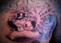 Monopoly Man Tattoo Ideas on Chest For Men