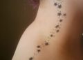 Moon And Star Tattoo Design For Girl on Neck