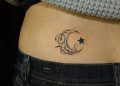 Moon And Star Tattoo Design on Lower Back