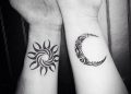 Moon and Sun Tattoo Design in Tribal Style on Hand