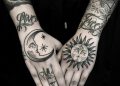Moon and Sun Tattoo Design on Hand