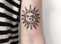 Moon and Sun Tattoo Design on Inner Arm