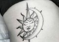 Moon and Sun Tattoo Design on Ribs