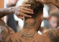 Neymar Tattoo on Neck Pictures