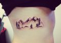 Pikes Peak Tattoo Design on Ribs For Girl