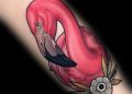Pink Flamingo Tattoo Design on Hand