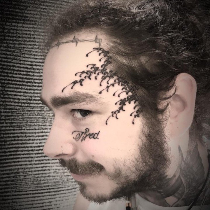 Malone S New Face Tattoo For 2020 Is His Biggest One 