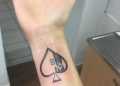 Simple Ace of Spades Tattoo Ideas on Wrist