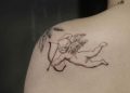 Simple Cupid Tattoo Ideas on Shoulder