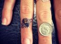 Small Bee Tattoo Design on Finger