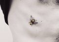 Small Bee Tattoo Design on Rib