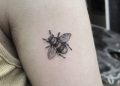 Small Bee Tattoo Design on Upper Hand