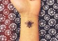 Small Bee Tattoo Design on Wrist