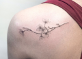 Small Cherry Blossom Tattoo Design in Shoulder