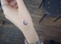 Small Moon And Star Tattoo on Hand For Girl