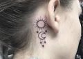Small Moon and Sun Tattoo Ideas on Ears