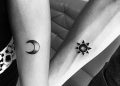 Small Moon and Sun Tattoo Ideas on Hand