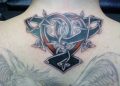 Trinity Celtic Knot Tattoo Design on Upper Back