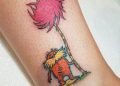 Truffula Tree Tattoo on Ankle