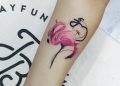 Watercolor Flamingo Tattoo For Women