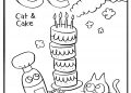 Ask The Storybots Coloring Pages of Cat and Cake