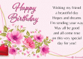 Birthday Wishes For Friend with Pink Flower
