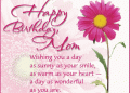 Birthday Wishes For Mom with Pink Sunflower Design