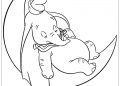 Dumbo Coloring Pages on The Moon