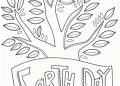 Earth Day Coloring Pages Tree