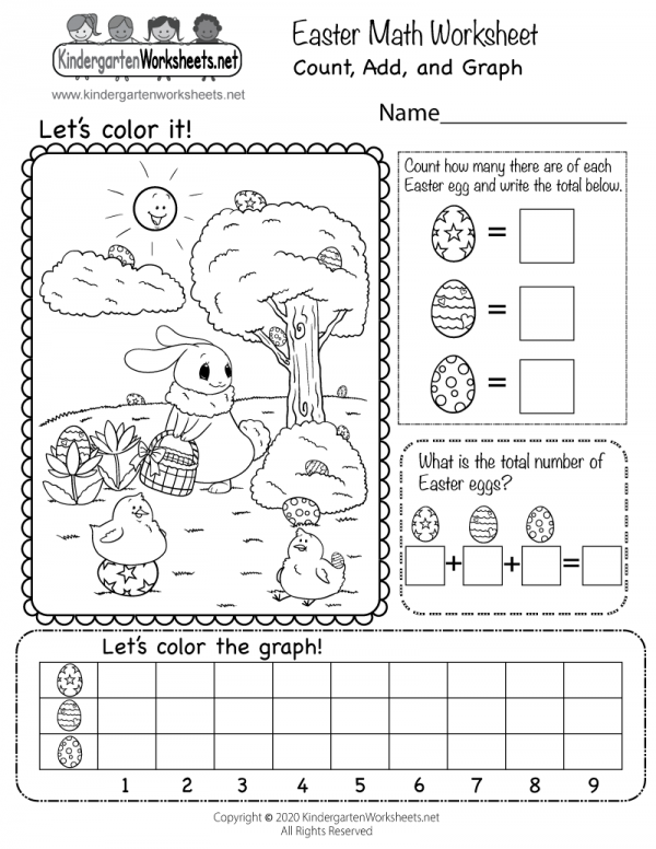 Free Easter Math Worksheets For Kindergarten