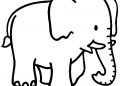 Easy Elephant Coloring Pages