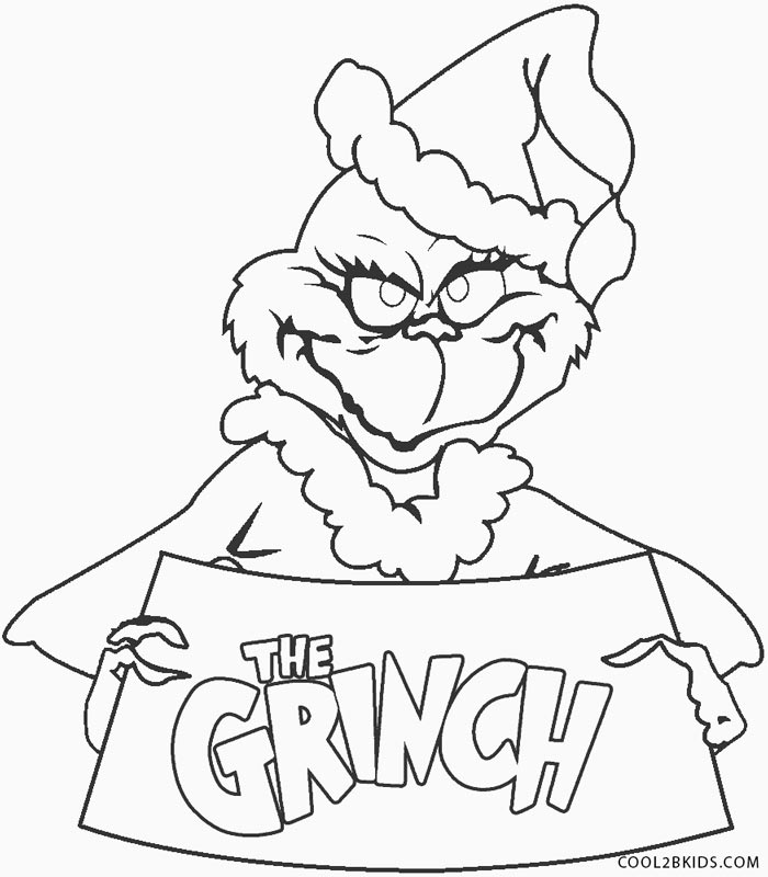 Grinch Coloring Pages For Kids Visual Arts Ideas