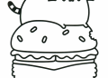 Kawaii Coloring Pages Burger