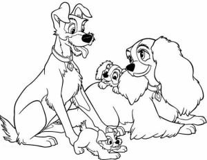 Lady and The Tramp Coloring Pages For Kids