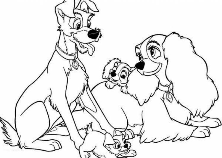 Lady and The Tramp Coloring Pages - Visual Arts Ideas