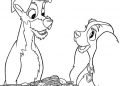 Lady and The Tramp Coloring Pages Romantic