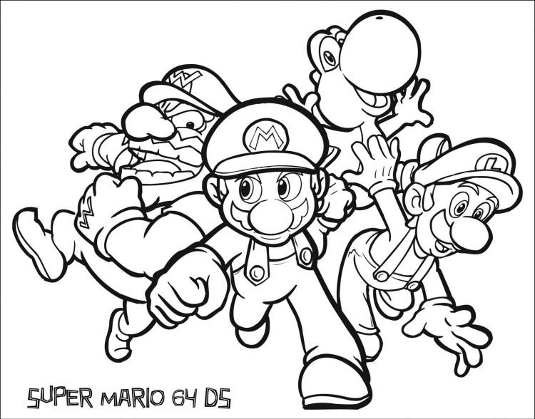 Super Mario Coloring Page For Kids - Visual Arts Ideas