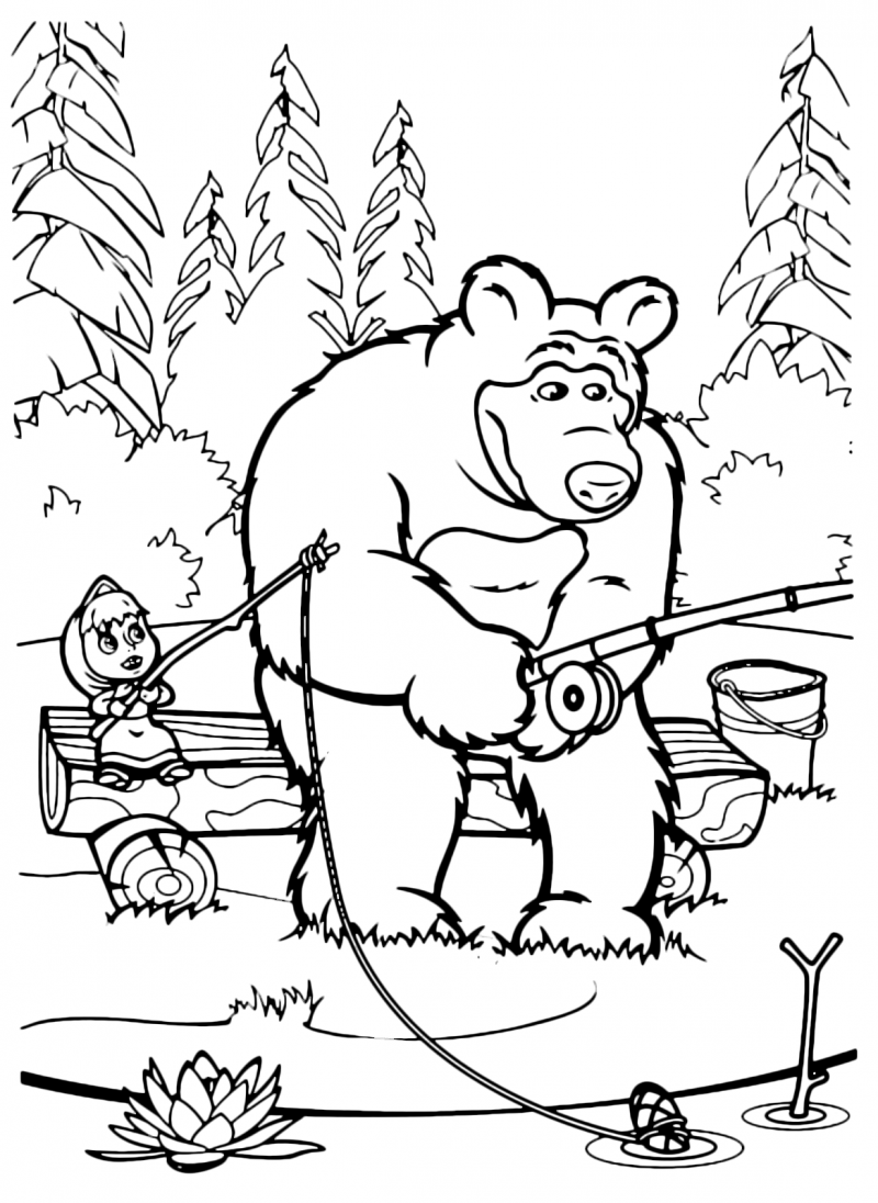 Masha and the Bear Coloring Pages - Visual Arts Ideas